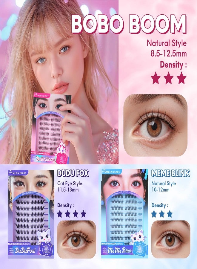 ملين دايري مجموعة رموش ميلين دايري، 80 قطعة، رموش طبيعية، تجعيد C، خفيفة وناعمة، مناسبة لتركيب الرموش بنفسك، طول 8.5-12.5 مم، ناعمة وخفيفة، بنمط المانجا الكورية - Image 5